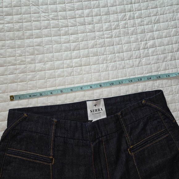 Serra Raw Denim Straight Leg Jeans Dark Wash Pants, 26 - Picture 8 of 9